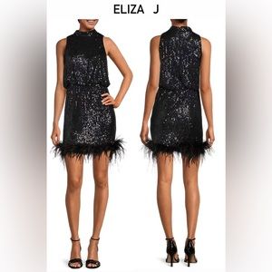 Eliza J Black Sequin Mini Dress